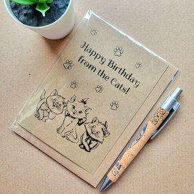 Happy Birthday from the Cats card - Birthday card from Cats to owner