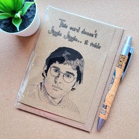 Funny Louis Theroux Birthday Card - Jiggle Jiggle it folds