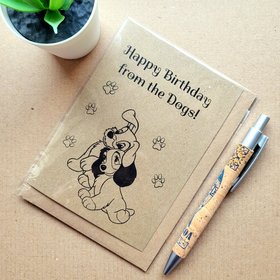 Happy Birthday from the dogs card - Birthday card from Dogs to owner