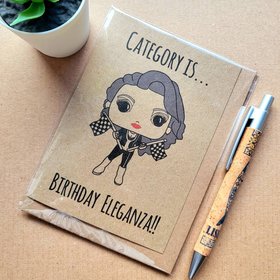 Funny Rupauls drag race Birthday card - Funko pop