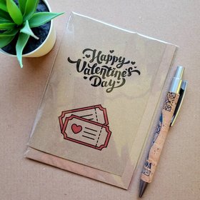 Cute Valentines day card for tickets