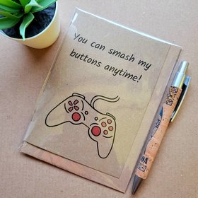 Funny gamer Valentines card - Smash my buttons
