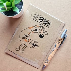 Funny Catdog 1990s Birthday card