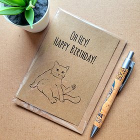 Funny Rude Cat Birthday Card