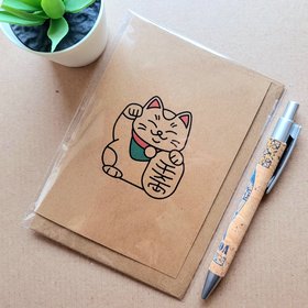 Lucky Cat Good Luck Card