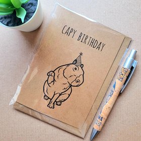 Funny Capybara Birthday card
