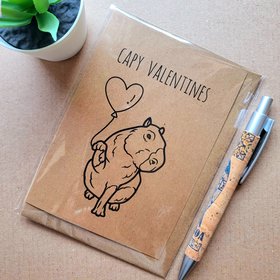 Funny Capybara Valentines Card