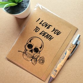 Gothic Skull Valentines card - I love you to death