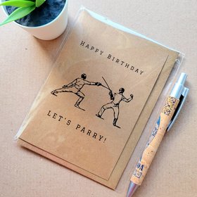 Funny Fencing Birthday card