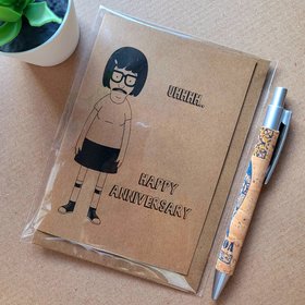 Funny Bobs Burgers Anniversary Card - Tina Belcher uhhh
