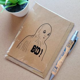 Funny Buffy Halloween Card - willow ghost