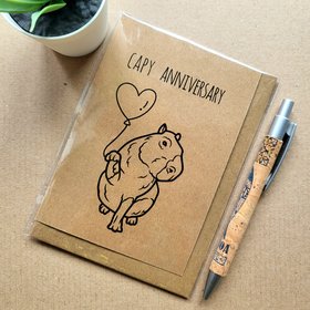 Funny Capybara Wedding Anniversary Card