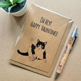 Funny Tuxedo Cat Valentines Card