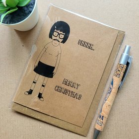 Funny Bobs Burgers Christmas Card - Tina Belcher