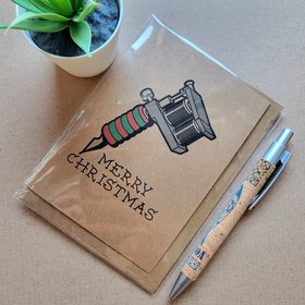 Tattooist Christmas Card - Tattoo gun