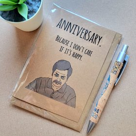 Funny Parks and Rec wedding Anniversary Card - Ron Swanson