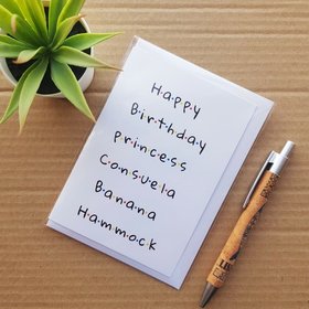 Funny Friends Birthday Card - Princess Consuela