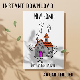 Haunted New Home Card - Printable Instant Download