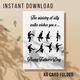 Silly Walks Fathers Day Card - Printable Instant Download
