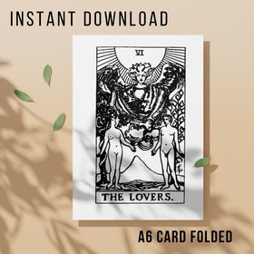 Tarot Card Valentines Card - Printable Instant Download