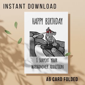 Funny Warhammer Birthday Card - Printable Instant Download