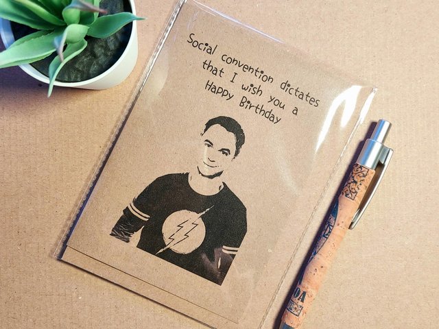 Funny Sheldon Birthday Card - Big Bang Theory 