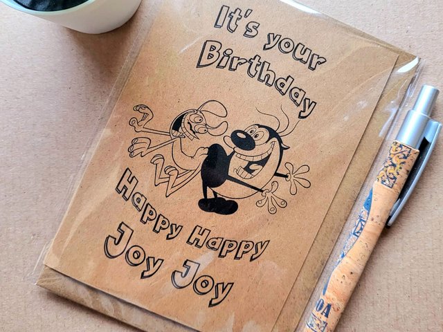 Funny Ren and Stimpy Birthday Card
