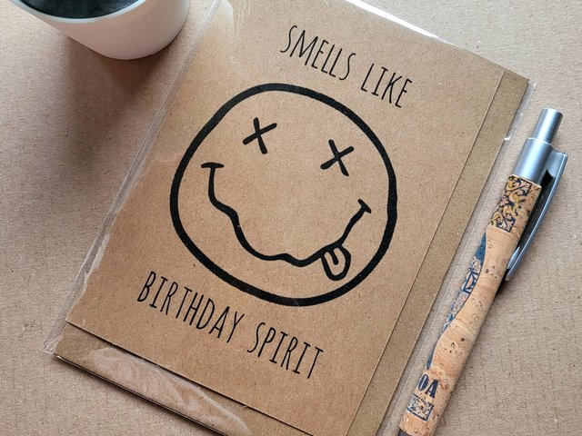 Funny Nirvana Birthday Card - Birthday Spirit
