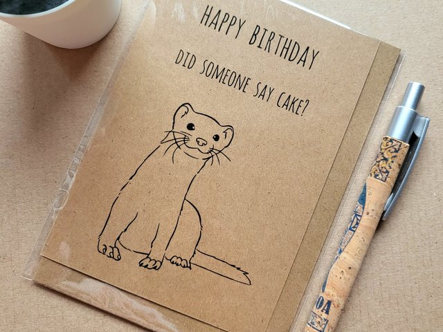 Funny Ferret Birthday Card