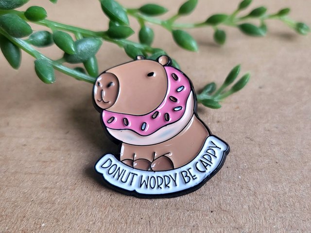 Funny Capybara Enamel Pin badge - be capy