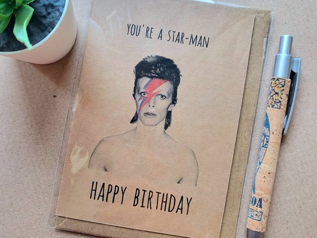 Funny David Bowie Birthday card