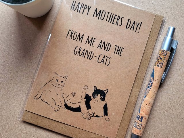 Funny Mothers Day Card from the grand cats