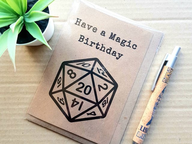 Funny Magic the Gathering Birthday Card - Have a magic Birthday D20 mtg