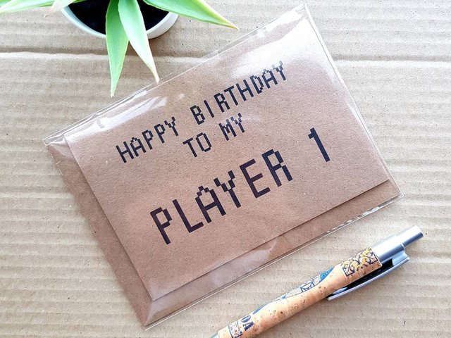 Funny Gamer Birthday Card - To my Player 1