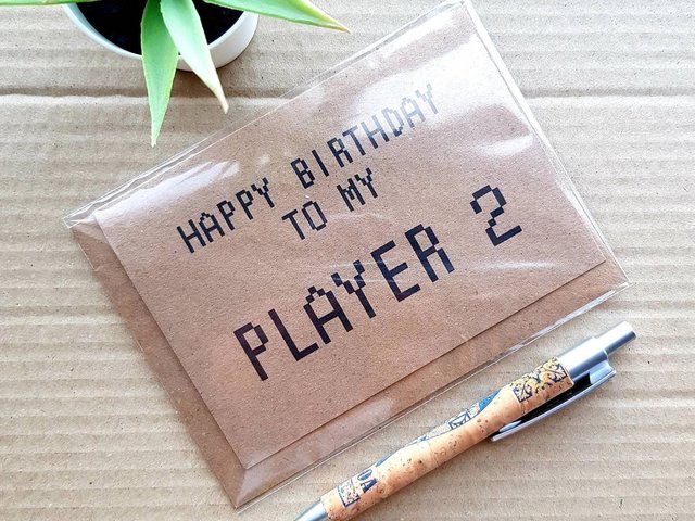Funny Gamer Birthday Card - To my Player 2
