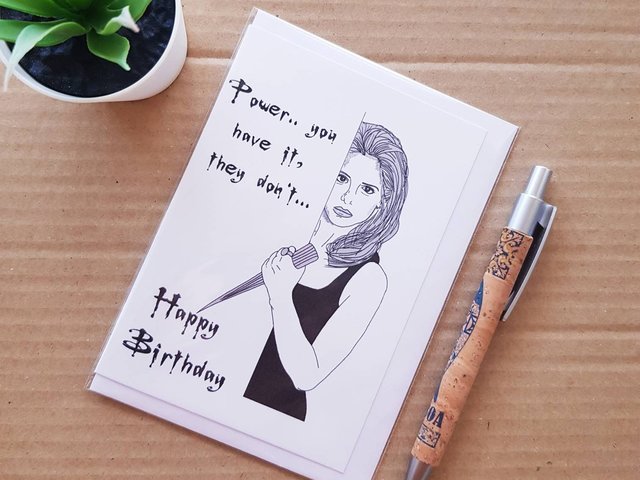 Power Buffy Birthday Card - Buffy The Vampire Slayer Birthday Card