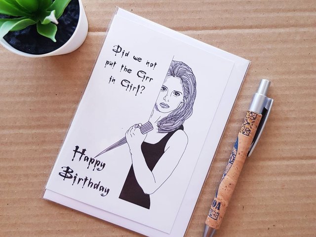 Grr Buffy Card - Buffy The Vampire Slayer Birthday Card