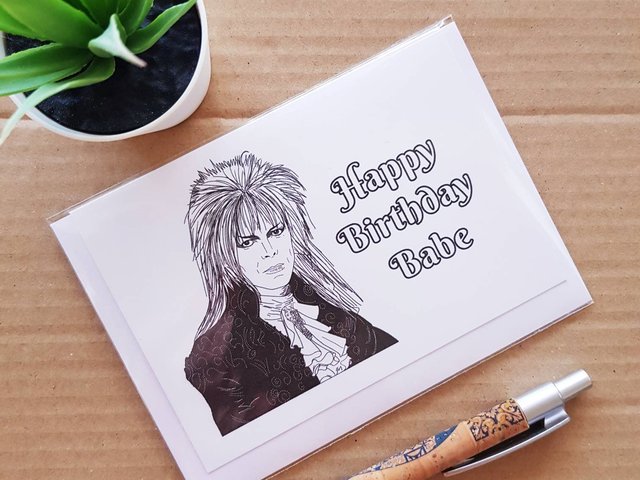 Funny Labyrinth Birthday card - Happy Birthday Babe