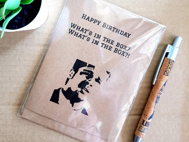 Funny Seven Birthday Card Seven Movie Quote - whats in the box