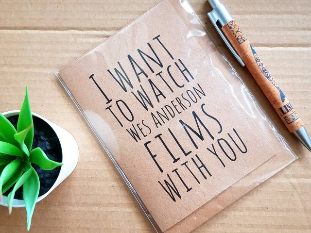 Wes Anderson Card - I want to watch Wes Anderson Films with you