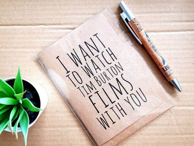 Tim Burton Card - I want to watch Tim Burton Films with you