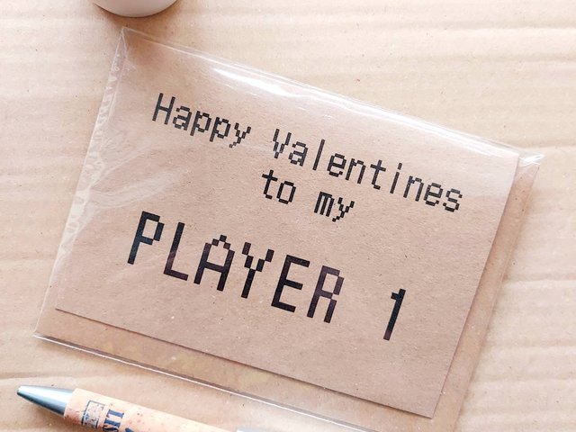 Funny Gamer Valentines Card - To my Player 1