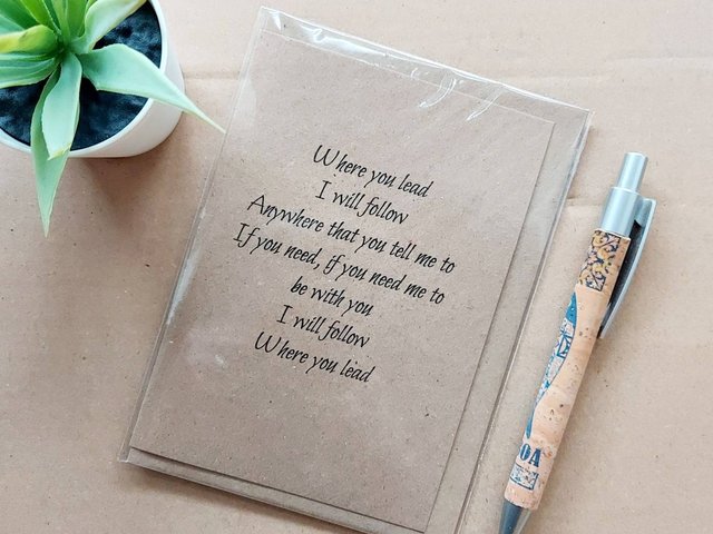 Gilmore Girls Birthday Card featuring the Gilmore Girls theme tune lyrics on the front