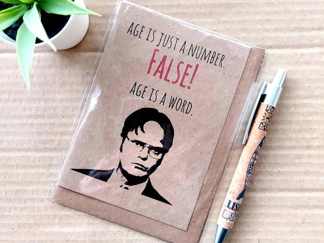 Funny The office Birthday Card - Dwight schrute quote - age is just a number