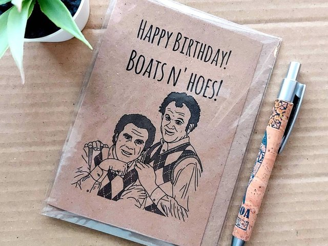 Funny Step Brothers Birthday Card - Boats and Hoes