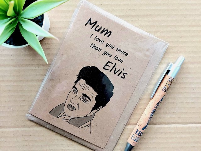 Funny Mothers day Card - Elvis Mum Birthday card