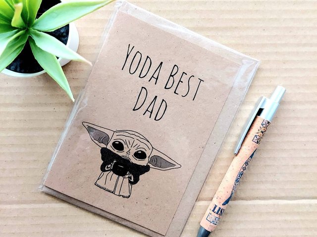 Yoda best Dad Card - Mandalorian Funny Fathers day card - Dad Birthday