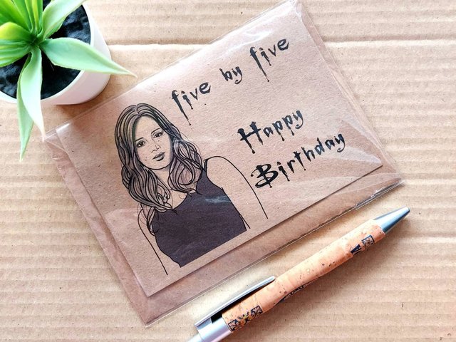 Buffy Birthday Card - Faith Five by Five