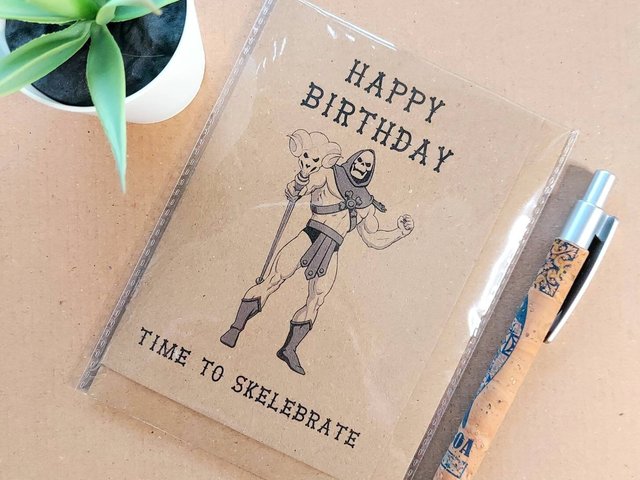 Funny Skeletor Birthday Card - He man Birthday Card