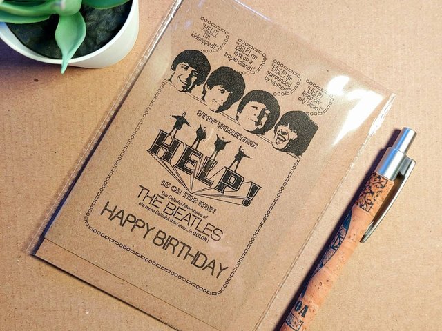 The Beatles Birthday Card - Help poster